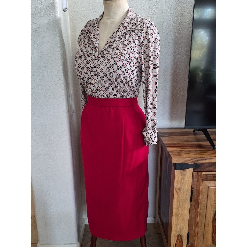Career essentials, vtg. Wool, Midi, high waist pencil Skirt Sz 10